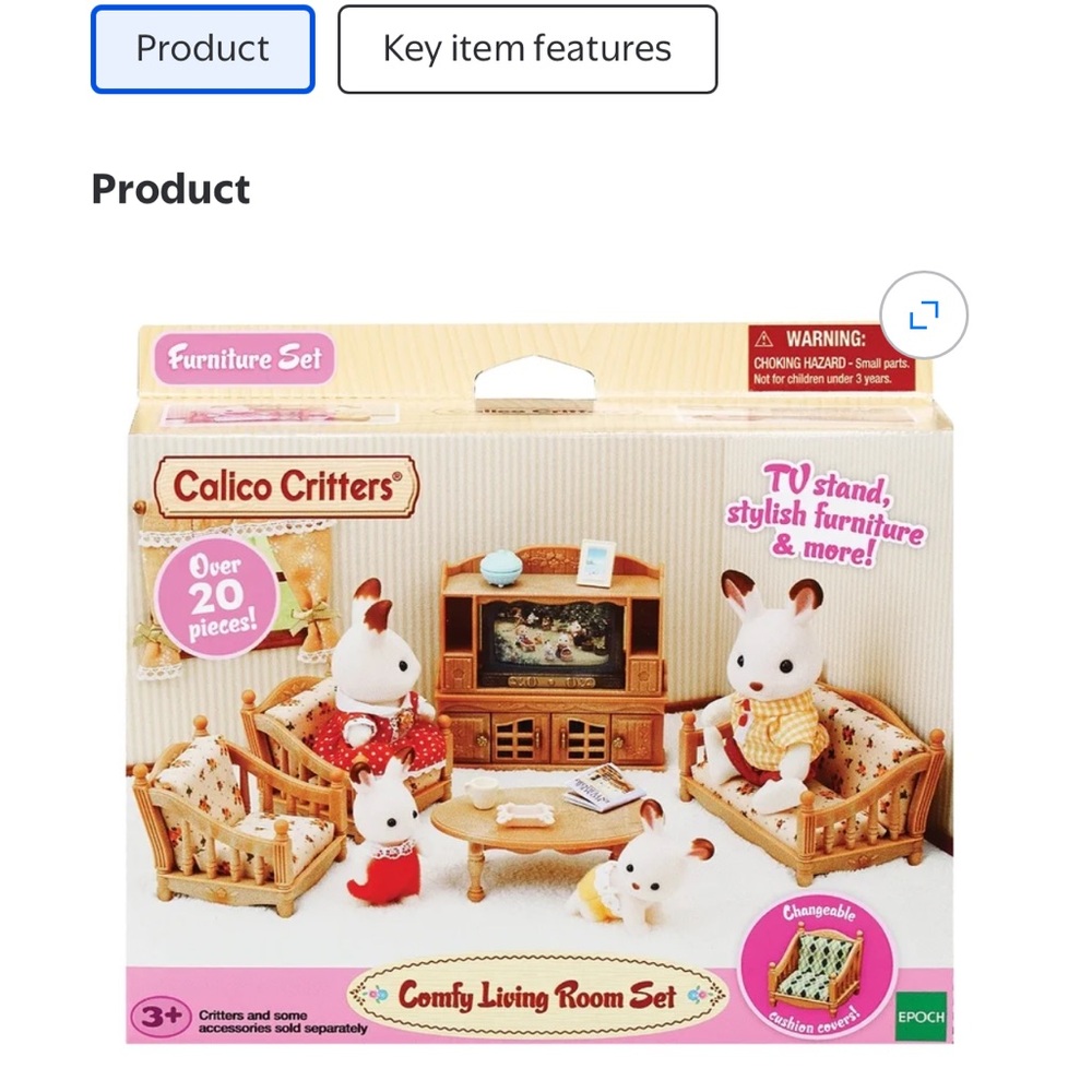 Calico Critters Comfy Living Room Set - Picture 6 of 8